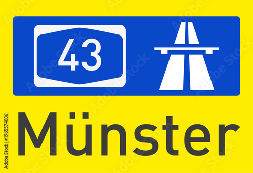 Verkehrszeichen, Autobahn A43, Münster