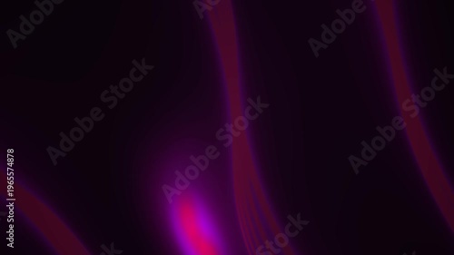 Flowing Pink Neon Light Trails on Dark Purple Background Abstract Motion