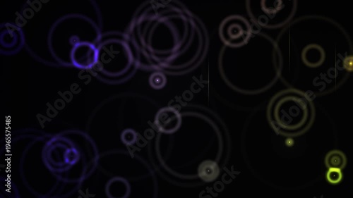Abstract Floating Circles with Soft Glow and Dark Background
