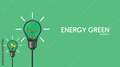 Energyefficient lightbulbs nurturing plants glow, symbolizing sustainable power and ecological harmony. Suitable for ecofriendly and energyrelated designs.