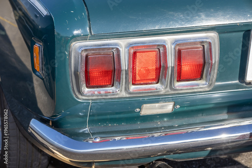 古い車のテールライト　Taillights of old cars, classic cars