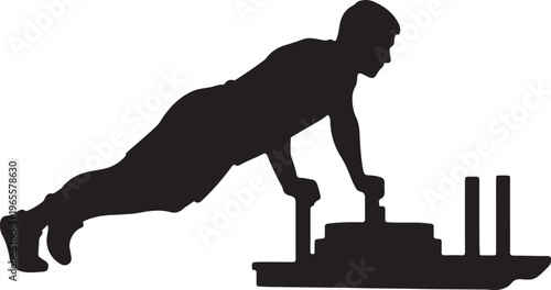 A man doing push ups on a gym equipment