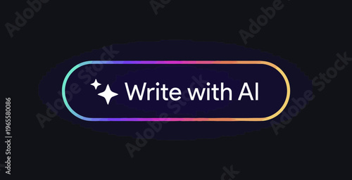 Write with AI Button with Gradient Border and Sparkle Icon