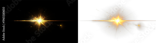 Obraz na płótnie Bright burst of light on a transparent background showcasing a vivid glow with r