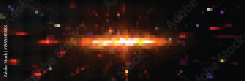 Distant spiral galaxy in deep space with glowing stars and nebula