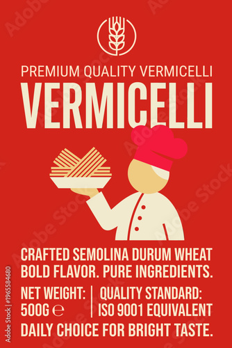Vermicelli packaging label showing quality and ingredients for consumer choice