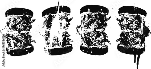 Charcoal grilled sandwiches with melting cheese and fresh ingredients, street food snack