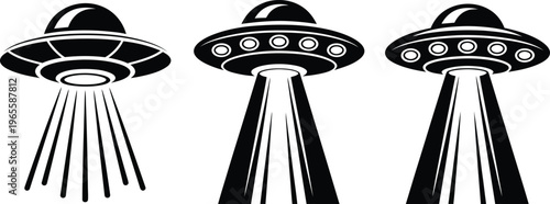 UFO Flying Saucer Beam Light Vector
3