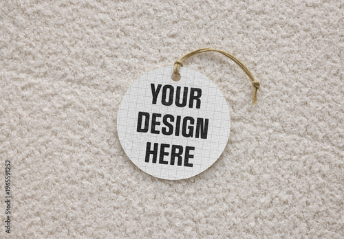 Mockup Of Customized Circular Tag