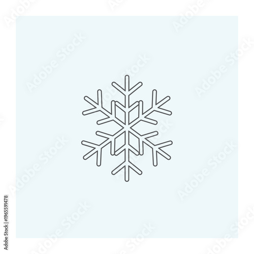 Snowflake icon with line art with light blue