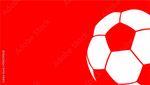 Minimalist Red Background with White Soccer Ball Graphic for Sports Promotion