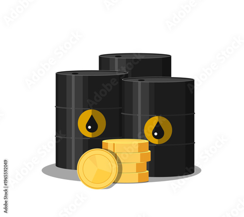 Expensive oil. Gasoline prices. Oil crisis. Vector illustration