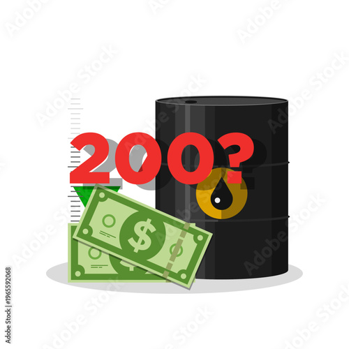 Expensive oil. Gasoline prices. Oil crisis. Vector illustration