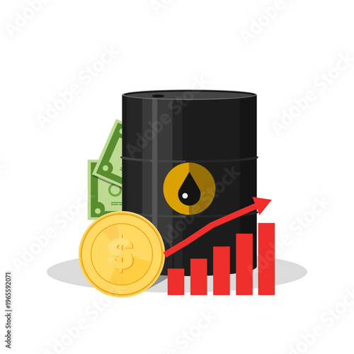 Expensive oil. Gasoline prices. Oil crisis. Vector illustration