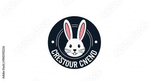 Rabbit face logo with pink ears on dark background and white text