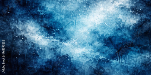 A dark blue abstract background featuring a smoky texture of storm clouds and lightning over a deep sea at night with subtle light patterns