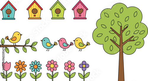 Collection of cute farm animal characters including cow pig sheep chicken and horse for kids education and rural life concept flat vector