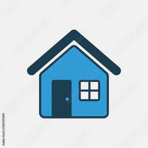 A colored minimalist home icon. Ideal for desing projects