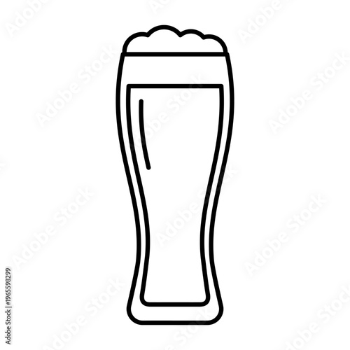 simple pilsner beer glass outline icon