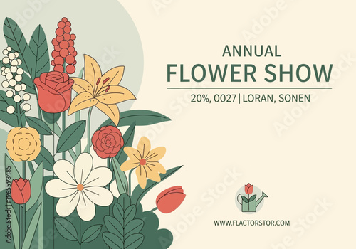 Vibrant Floral Arrangement for Annual Flower Show.