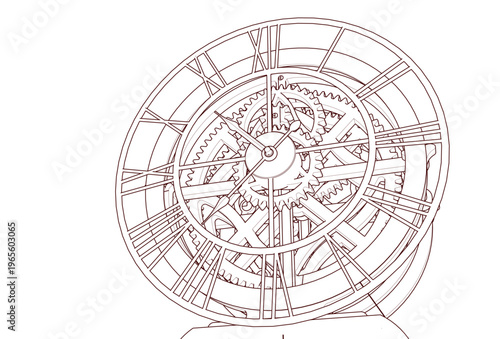 clock graphic symbol 3d illustration