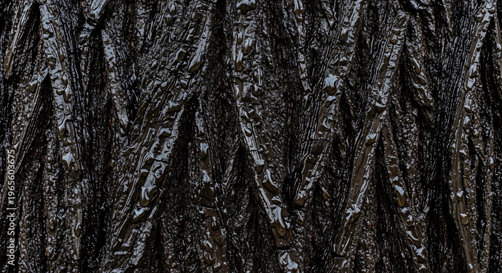 Obraz premium Detailed Close-up Texture of Dark Rough Tree Bark.
