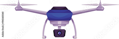 Drone or quadcopter with a camera, a modern unmanned aerial vehicle.