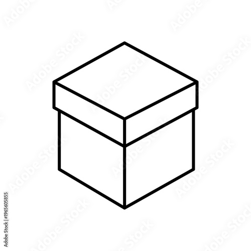 Package box icon. Storage container Vector. Simple shipping symbol. Cardboard object outline. Manual vector only. No autotrace used.