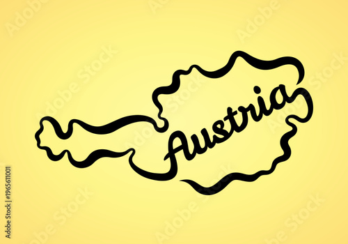 Map of Austria - shape and name in one line