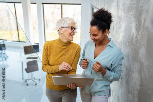 Happy software developers working on meeting, Programming advanced code artificial intelligence.