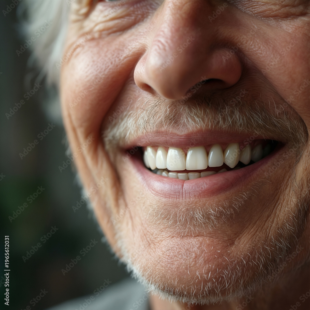 Fototapeta premium Close-up of a elderly smile