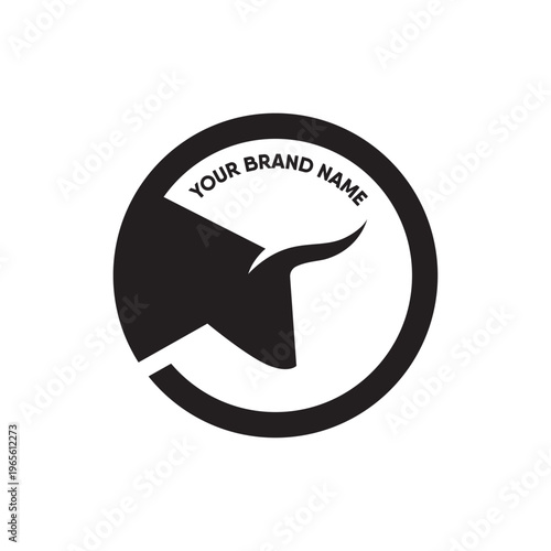 Creative abstract simple Bull head vector logo concept for steak and farm template