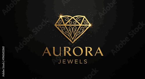 Aurora Jewels logo with golden heart design.