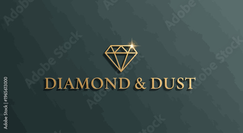 Luxury brand logo with gold text.