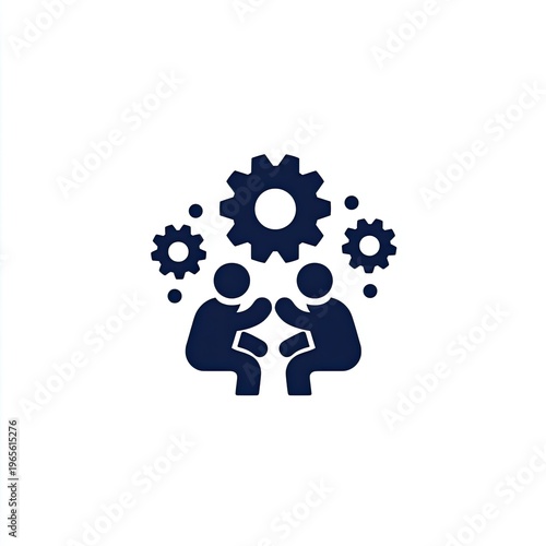 Illustration of teamwork, collaboration, and shared ideas with gears