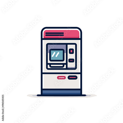Minimalist ATM machine banking icon