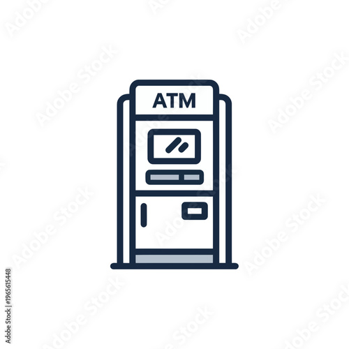 Minimalist ATM icon for banking and finance