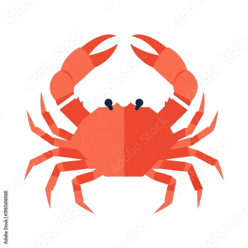 red crab vector illustration with playful detail and strong silhouette, ideal for children's decor, mascot design, and editorial graphics