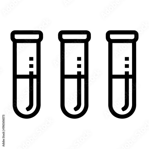 Vector of three test tubes with liquid inside