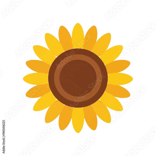 Stylized bright sunflower artwork featuring fresh color harmony and decorative simplicity, perfect for botanical posters, labels, and lifestyle graphics