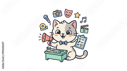 Cute Cat Director Announcing Entertainment