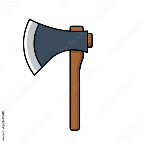 Modern axe with wooden handle design with clean styling and clear functional character, created for brochures, presentations, websites, and branding