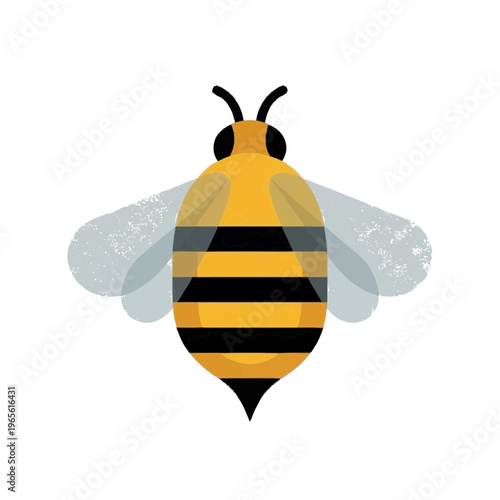 Modern yellow and black bee design with bold shapes and expressive character, created for social content, labels, and decorative branding