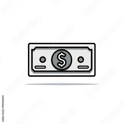 Minimalist Dollar Bill Icon for Finance and Business