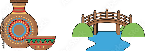 Elegant spring flower collection featuring pink tulips bluebells and white blossoms flat vector botanical set