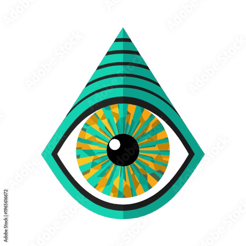 Stylized colorful eye artwork featuring crisp form and polished decorative detail, perfect for brochures, presentations, websites, and branding