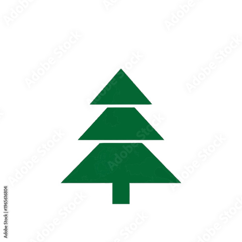 Modern green Christmas tree design with natural charm and balanced detail, created for organic campaigns, decor, and editorial design