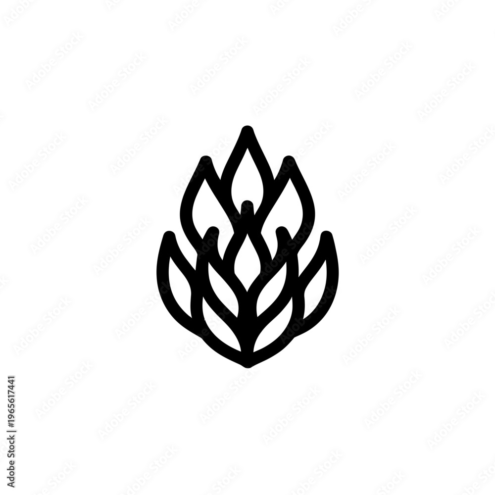 Fototapeta premium Minimalist Hops Icon for Brewery Branding