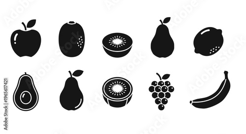 Variety of Fresh Fruit Icons.