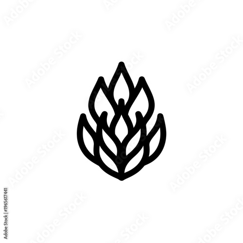 Minimalist Hops Icon for Brewery Branding